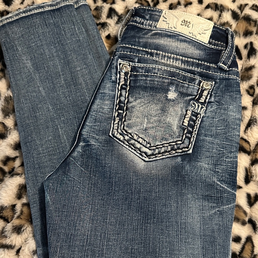 Miss Me Distressed Blue Skinny Jeans